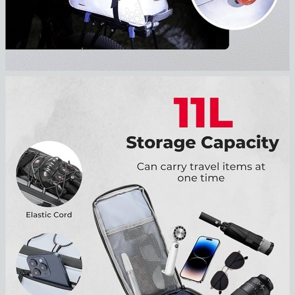 Gray Bike Rear Rack Bag - Picture 2 of 6